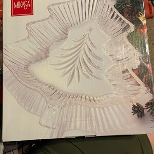 Mikasa Crystal Christmas Tree Dish discontinued
